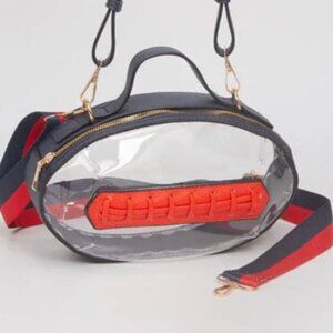 NWT Navy Blue & Orange Clear Football Crossbody Bag Stadium Approved Gameday